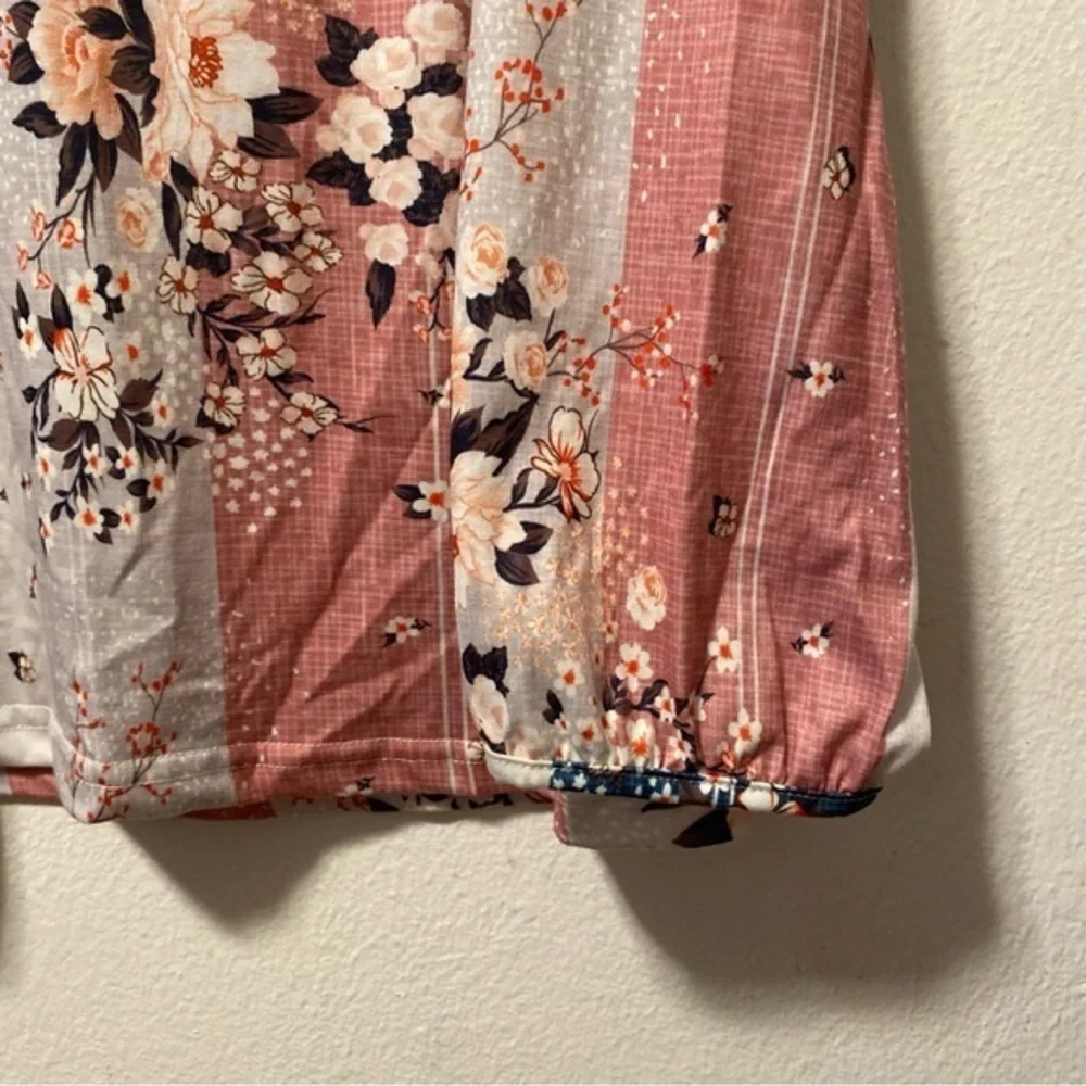 Noracora Tunic Top Women’s Size XL Long-sleeve Floral‎ V Neck NEW